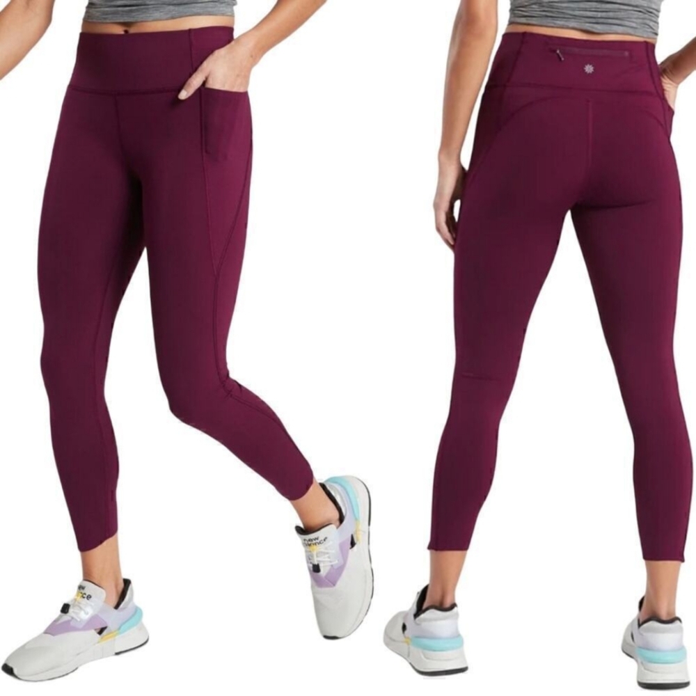 Athleta Velocity Stash Pocket Leggings, 7/8 Length, Size XXS